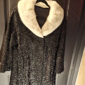 Vintage Persian Lamb Coat w/Mink Fur Collar